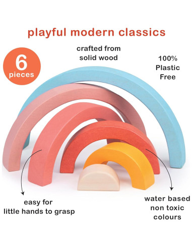 Túnel del Atardecer Mentari - Juguete de Madera 6 Piezas 22x11cm