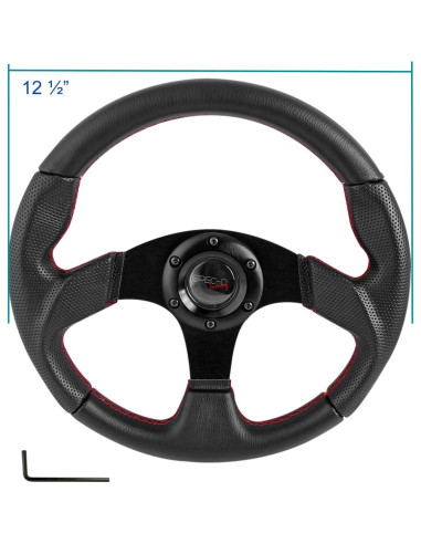 Volante de Carreras Spec-D Tuning 320mm Cuero Negro JDM