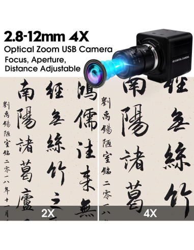 Cámara USB 1080P IFWATER 260fps Lente Zoom 2.8-12mm