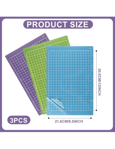 3 Alfombrillas de Corte PEUTIER para Cricut Joy Xtra - Grip Ligero, Estándar y Fuerte