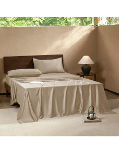 Conjunto de Sábanas Queen EVERLY 400 Hilos Viscosa Bambú Champagne 2