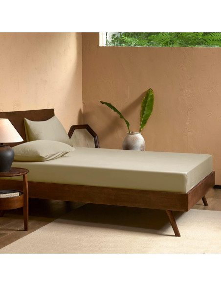 Conjunto de Sábanas Queen EVERLY 400 Hilos Viscosa Bambú Champagne