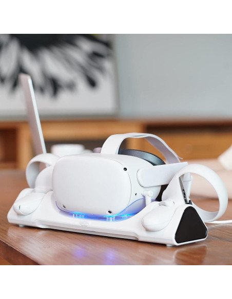 Base de Carga ZYBER para Meta Quest 2, Soporte VR, Blanco
