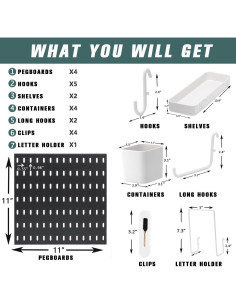 Kit Organizador de Pared RIVTUN 4 Tableros Perforados 28 cm 2