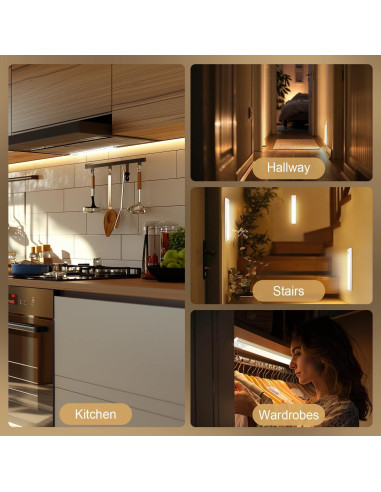 Paquete de 2 Luces Bajo Gabinete DiDiSky LED Recargables