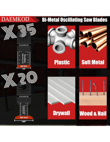 55 Cuchillas de Sierra Bi-Metal DAEMKOD 34MM y 44MM