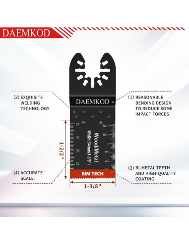 55 Cuchillas de Sierra Bi-Metal DAEMKOD 34MM y 44MM