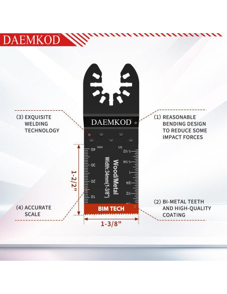 55 Cuchillas de Sierra Bi-Metal DAEMKOD 34MM y 44MM