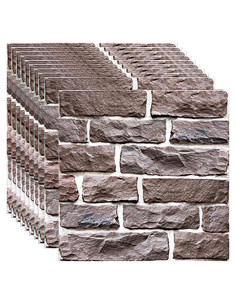 Paneles de Pared 3D Autoadhesivos Veczom - Ladrillo Piedra 10 Unidades