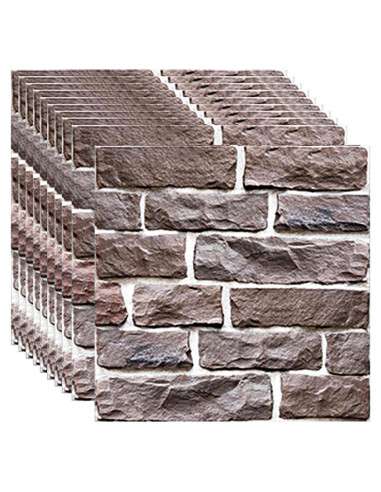 Paneles de Pared 3D Autoadhesivos Veczom - Ladrillo Piedra 10 Unidades