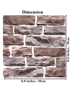 Paneles de Pared 3D Autoadhesivos Veczom - Ladrillo Piedra 10 Unidades 2