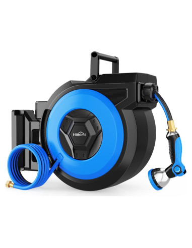 Carrete de Manguera de Jardín Retráctil Himimi 5/8" x 27.43m