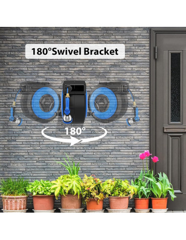 Carrete de Manguera de Jardín Retráctil Himimi 5/8" x 27.43m