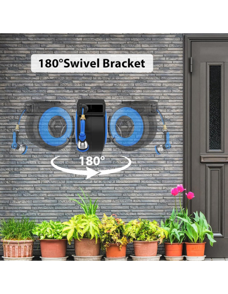 Carrete de Manguera de Jardín Retráctil Himimi 5/8" x 27.43m