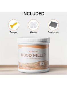 Masilla para Madera Mollor 32oz Kit Reparación Muebles 2