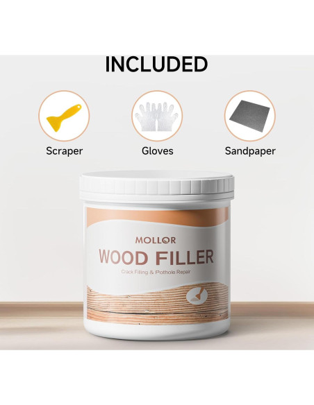Masilla para Madera Mollor 32oz Kit Reparación Muebles Masilla para Madera Mollor 32oz Kit Reparación Muebles