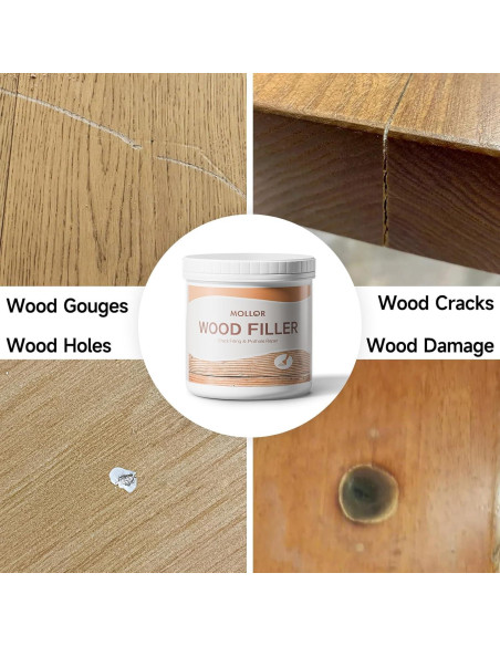 Masilla para Madera Mollor 32oz Kit Reparación Muebles Masilla para Madera Mollor 32oz Kit Reparación Muebles