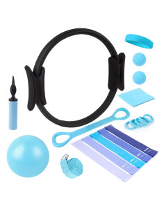 Set de Pilates de 15 Piezas Genérico - Anillo 35.56 cm y Pelota 22.86 cm