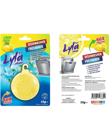 Ambientador para Lavavajillas Lyla 3X Limón 60 Lavados