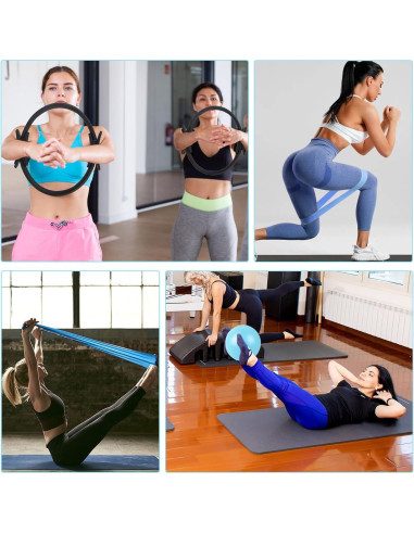 Set de Pilates de 15 Piezas Genérico - Anillo 35.56 cm y Pelota 22.86 cm