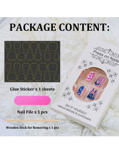 Uñas Postizas Cortas Foweso Punta Francesa Blancas 24 Pcs 2