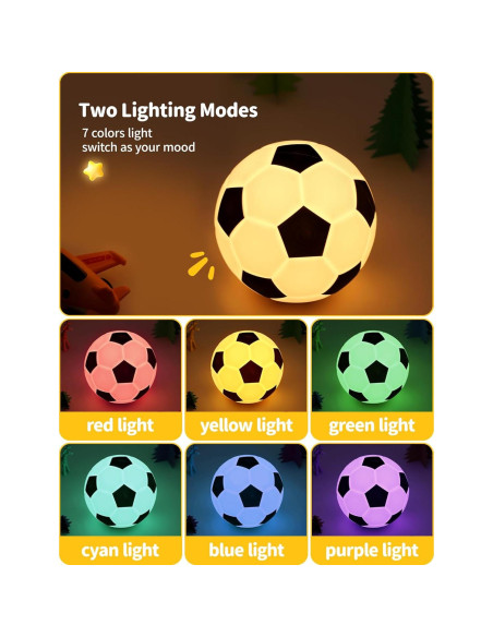 Luz Nocturna de Fútbol TechCharm LED Recargable Silicona 13cm