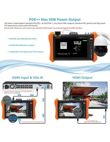 Probador de CCTV Rsrteng IPC-H12-ADHS 8K 32MP POE 90W