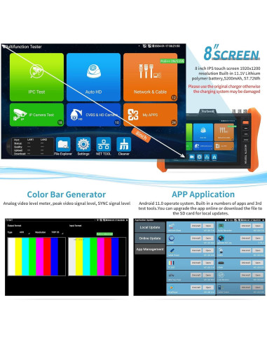 Probador de CCTV Rsrteng IPC-H12-ADHS 8K 32MP POE 90W