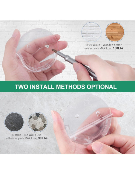 Soportes de Varilla de Cortina de Ducha Kitosun - 2 Piezas Transparentes