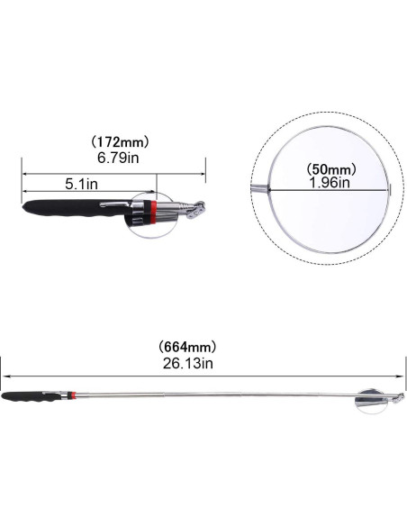 Espejo de Inspección Telescópico 3 Piezas LED Betterstar