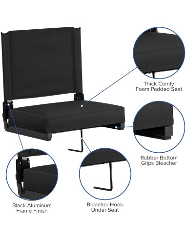 Silla de Estadio EMMA + OLIVER Plegable Acolchada 3" 226.8 kg