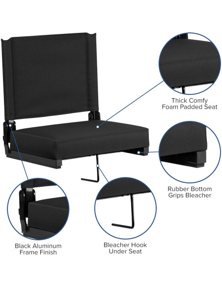 Silla de Estadio EMMA + OLIVER Plegable Acolchada 3" 226.8 kg