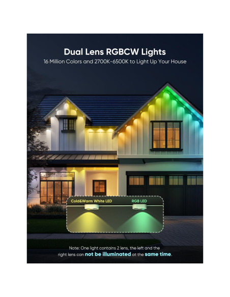 Cadena de Luces LED Inteligentes APPECK 61m IP67 RGB y Blanca