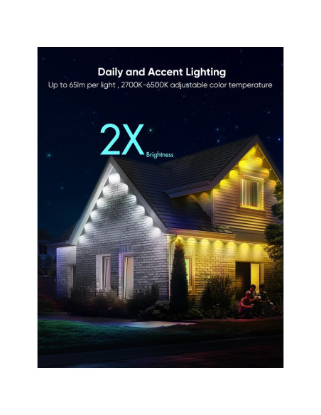 Cadena de Luces LED Inteligentes APPECK 61m IP67 RGB y Blanca