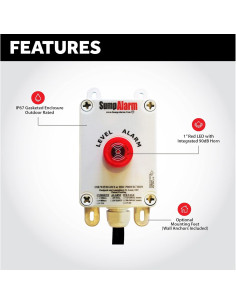Alarma de Agua Alta Sump Alarm 90dB con Flotador 3m 2