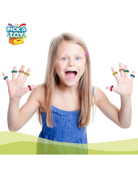 Anillos de Acupresión Pick A Toy - 10 Juguetes Antiestrés