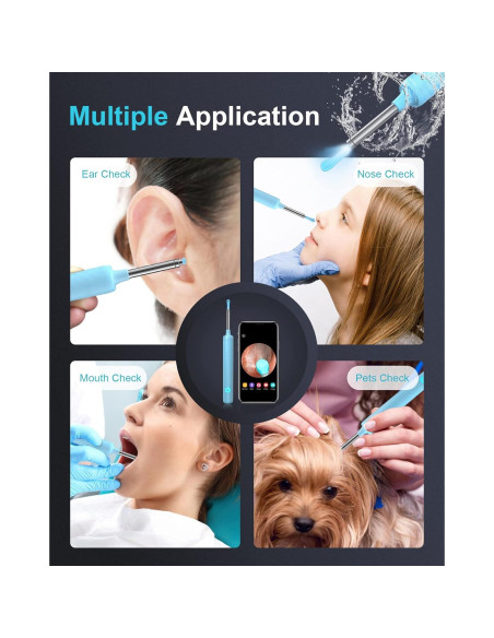 DJROLL Endoscopio de Oído Inalámbrico 1080P Azul DJROLL Endoscopio de Oído Inalámbrico 1080P Azul