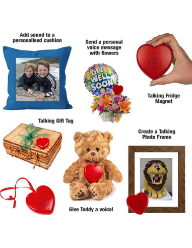 Grabador de Voz Corazón Hablante 2 Minutos - Rojo