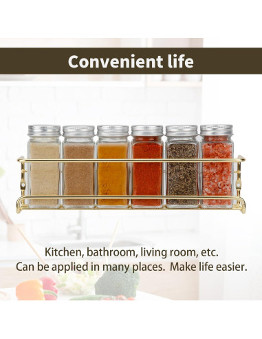 Estantes autoadhesivos de acero inoxidable Blueden - 2 unidades doradas