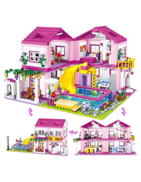 Conjunto de Construcción Villa de Verano Rosa Shantou 1018 PZS