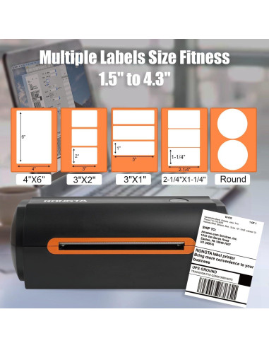 Impresora Térmica de Etiquetas Rongta RP420 Bluetooth 4x6