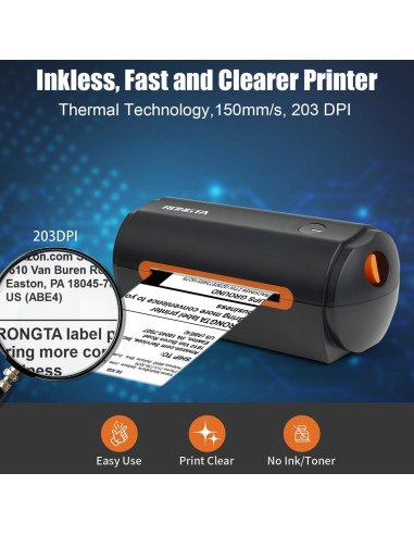 Impresora Térmica de Etiquetas Rongta RP420 Bluetooth 4x6