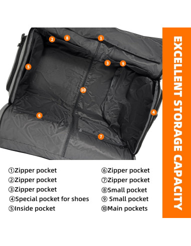 Bolsa Duffle OPOALO 2 en 1 para Ropa y Traje - Negro