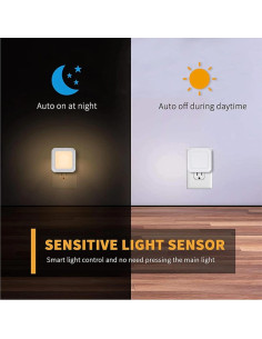 Luces Nocturnas LED Lausixy con Sensor Automático 2 Piezas 2