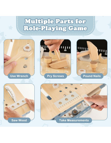 Banco de herramientas Costzon para niños con 61 piezas