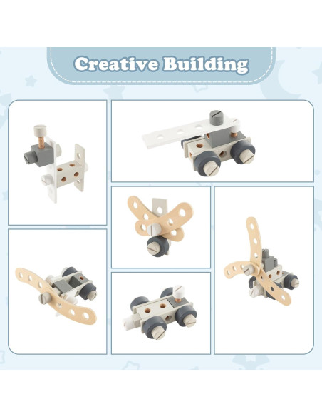 Banco de herramientas Costzon para niños con 61 piezas