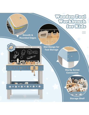 Banco de herramientas Costzon para niños con 61 piezas