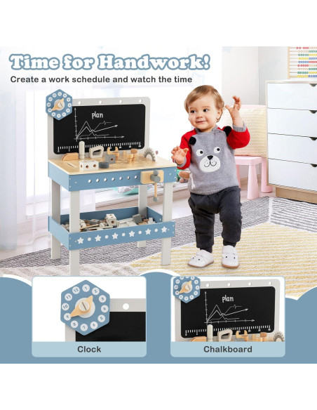 Banco de herramientas Costzon para niños con 61 piezas