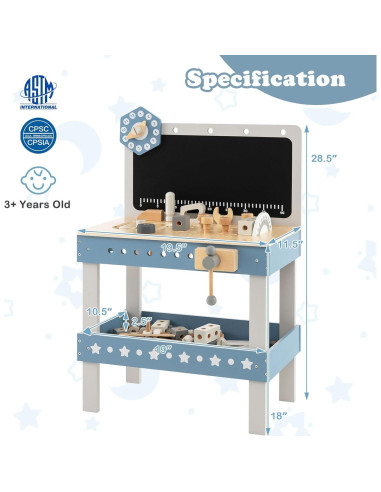 Banco de herramientas Costzon para niños con 61 piezas