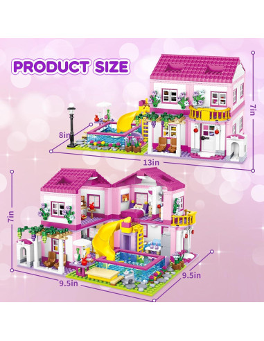 Conjunto de Construcción Villa de Verano Rosa Shantou 1018 PZS